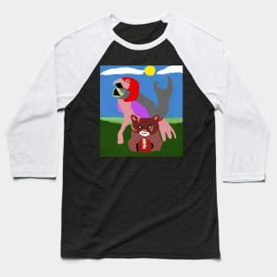 football cat with trout parrot Baseball T-Shirt